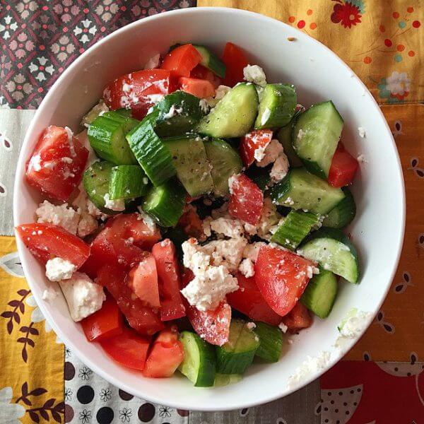 simple shopska salad - so good! 