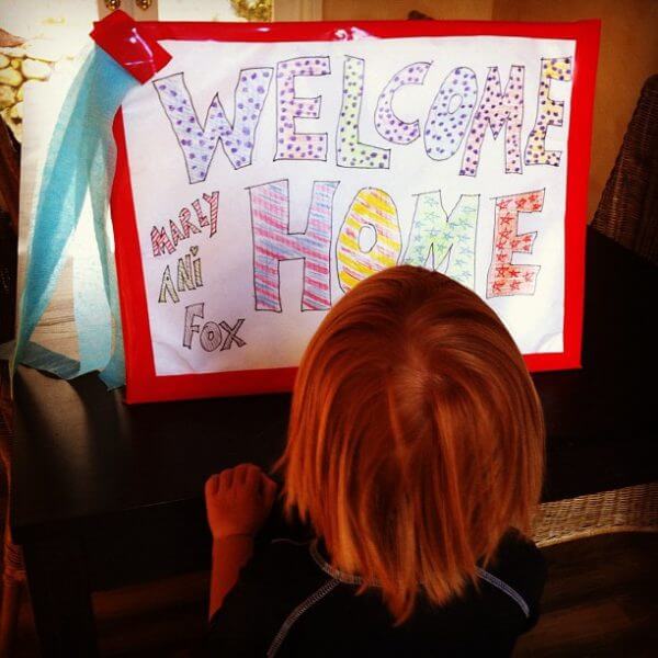 Siblings coming home from camp