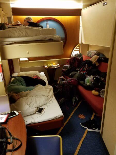 inside cabin on Viking Ferry