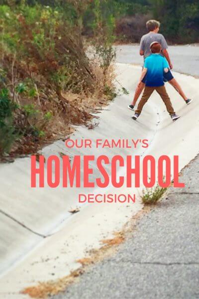 Our decision to homeschool 