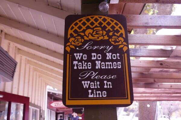 Sign at Auntie Anne's in Oak Glen Village 