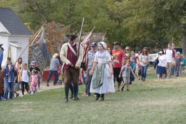 revolutionary war march at Riley's Farm
